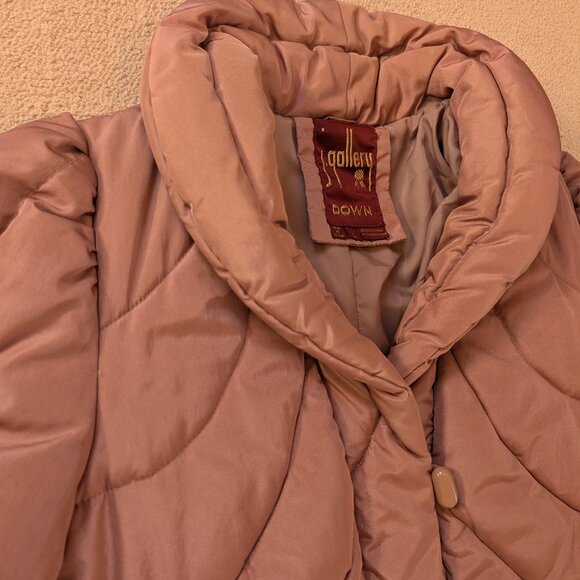 Vintage J.Gallery Duck Down 1980s Dusty Rose Long Puffer Winter Coat - Women's M - Picture 7 of 16